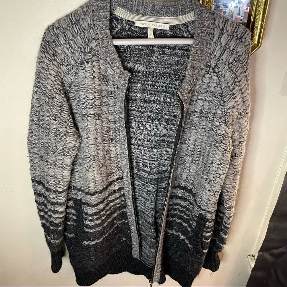 Victoria’s Secret Alpaca Wool Blend Zipper Cardigan Sweater
